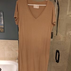 Tan beige stretchy dress